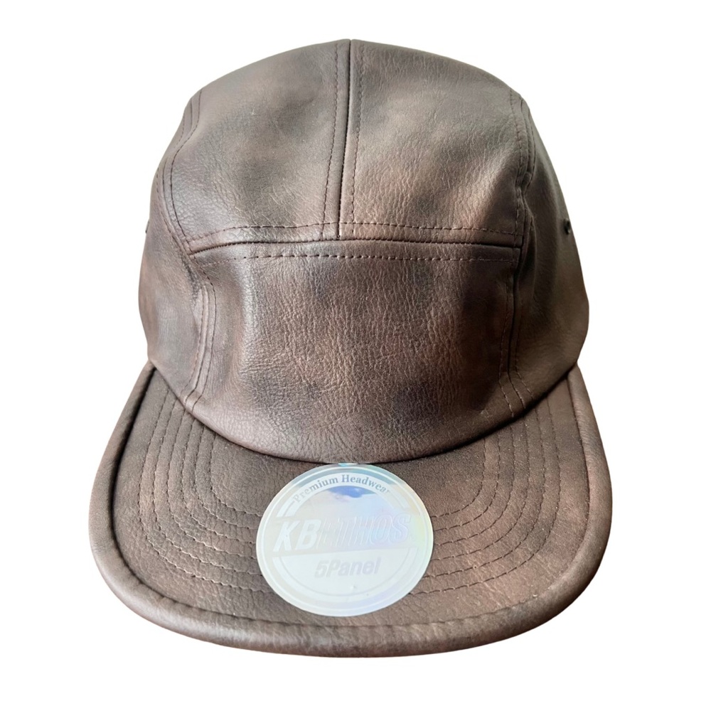 KBETHOS Men’s 5- Panel PU Leather Premium Headwear Ballcap
